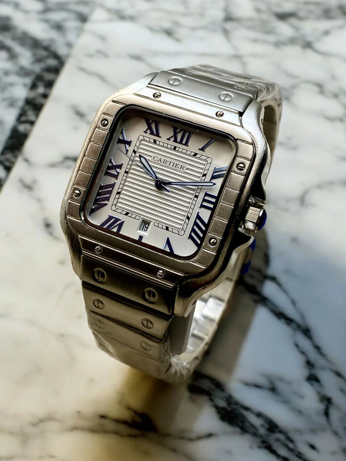 Cartier Stainless Steel 40mm Watch | Silver Chain