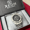 HB Premium Skeleton Watch | Black Dial | Luxury Diamond Cut Chain