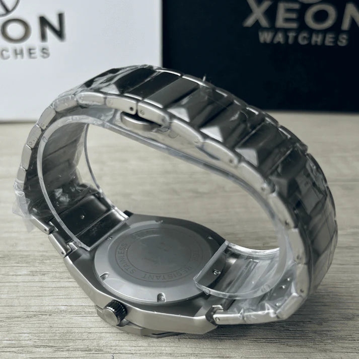 HB Premium Skeleton Watch | Black Dial | Luxury Diamond Cut Chain