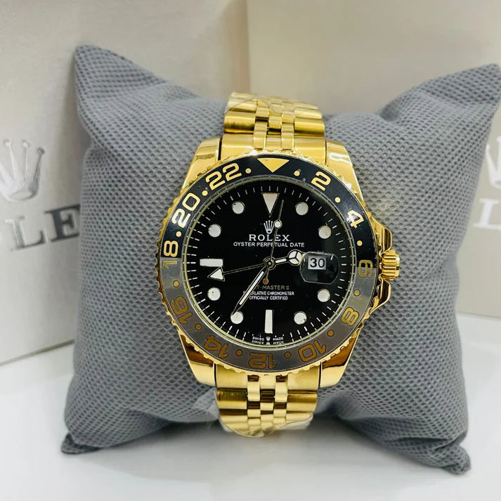 Rlx GMT Master 40mm | Stainless Steel | Yellow Gold Black Dial