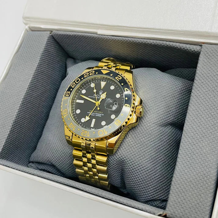 Rlx GMT Master 40mm | Stainless Steel | Yellow Gold Black Dial