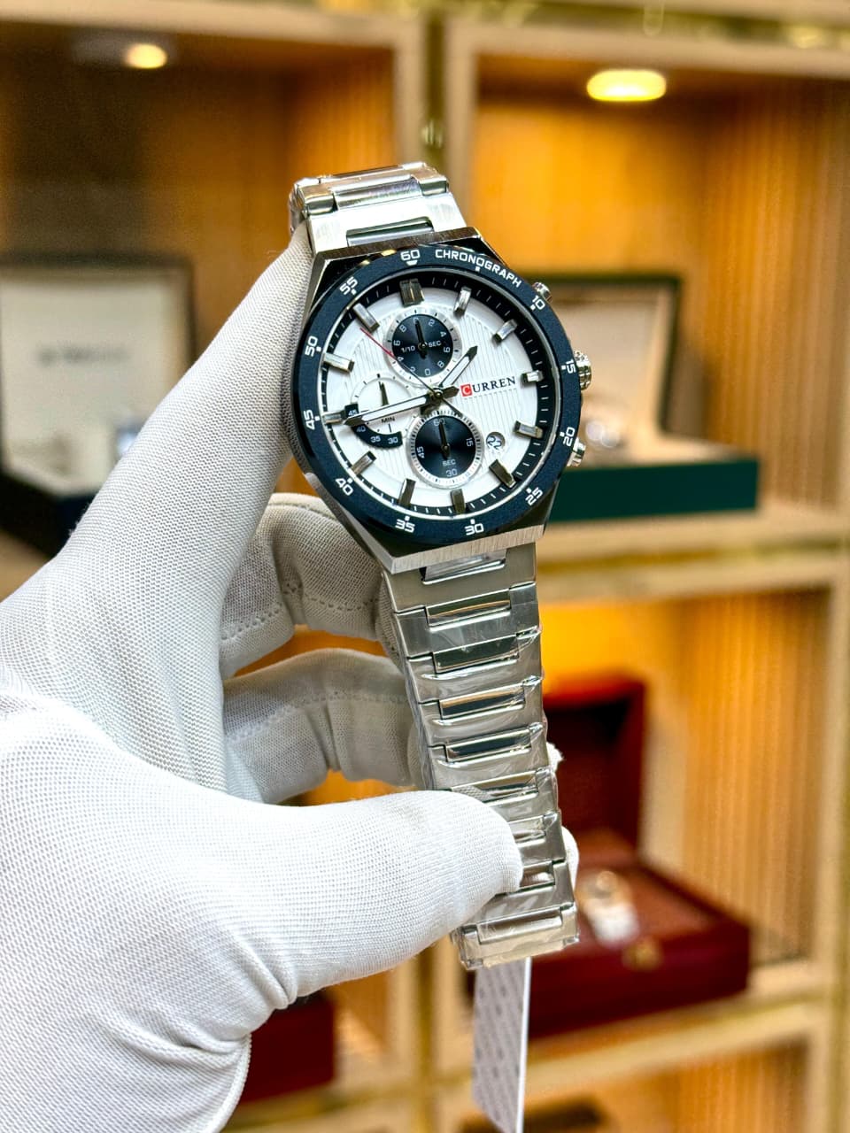 CURREN Original New Model Chronograph Watch | Quartz Movement | Double Lock