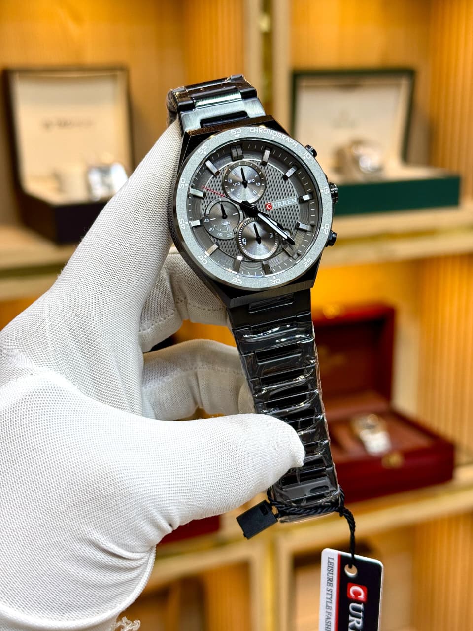 CURREN Original New Model Chronograph Watch | Quartz Movement | Double Lock