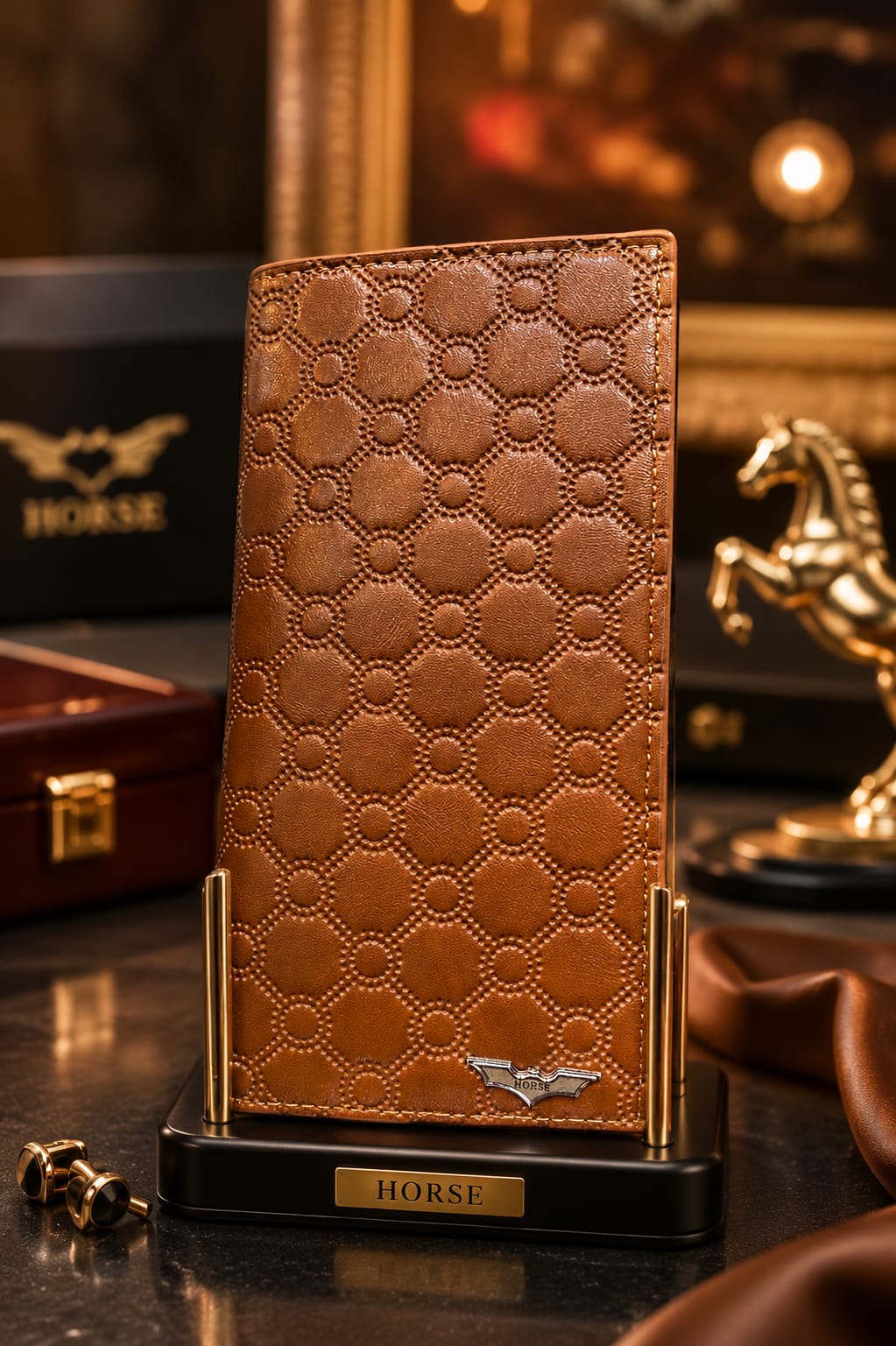 Premium Embossed Brown Leather Wallet | Executive Style for Men