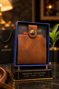 Premium Vintage Leather Wallet for Men | Button-Lock Closure