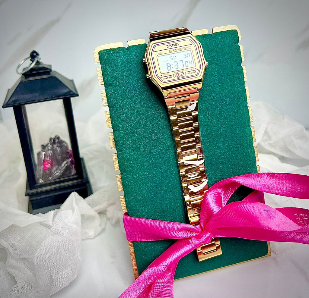 SKMEI Original Digital Watch – Unisex | Golden | Waterproof | Multi-Function