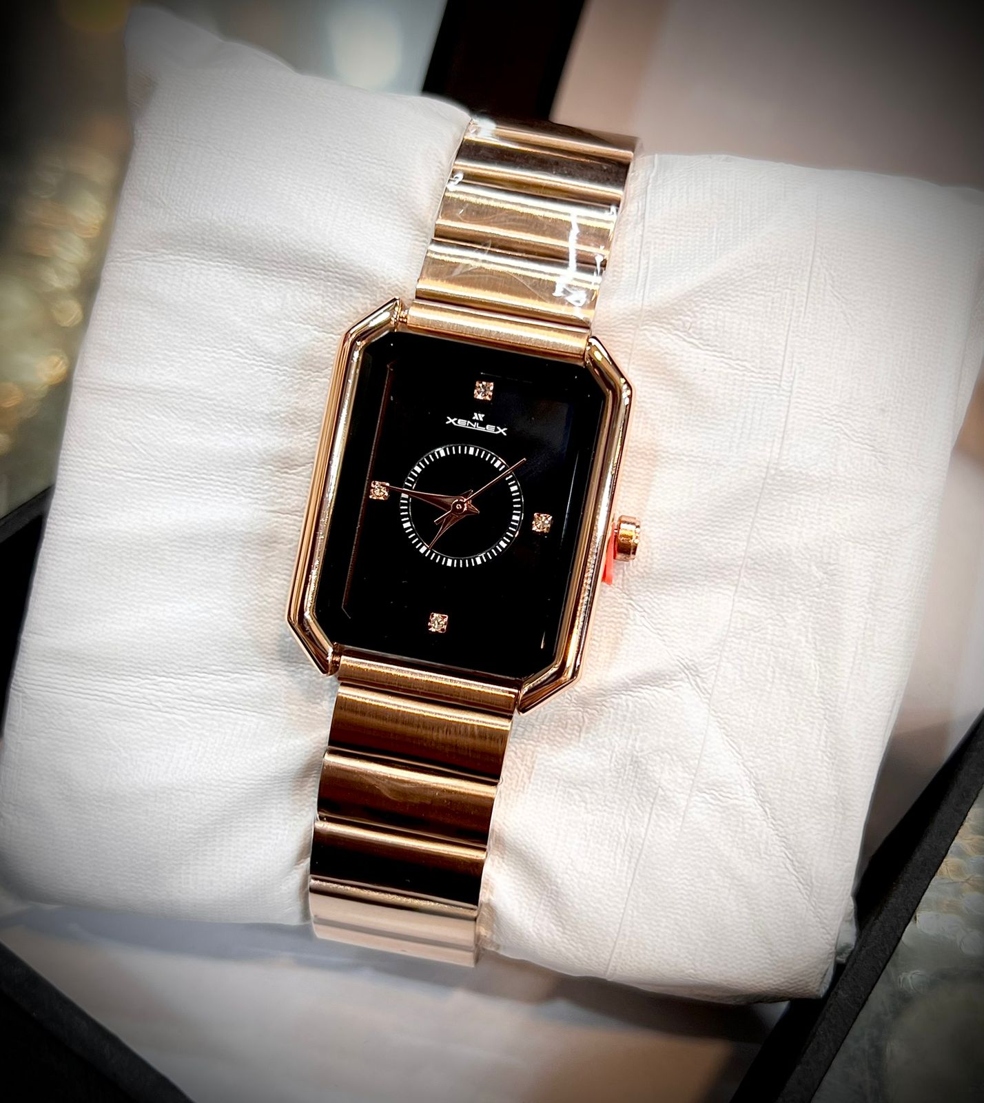 XENLEX Ladies Premium Watch – Square Shape | Stainless Steel | With Box