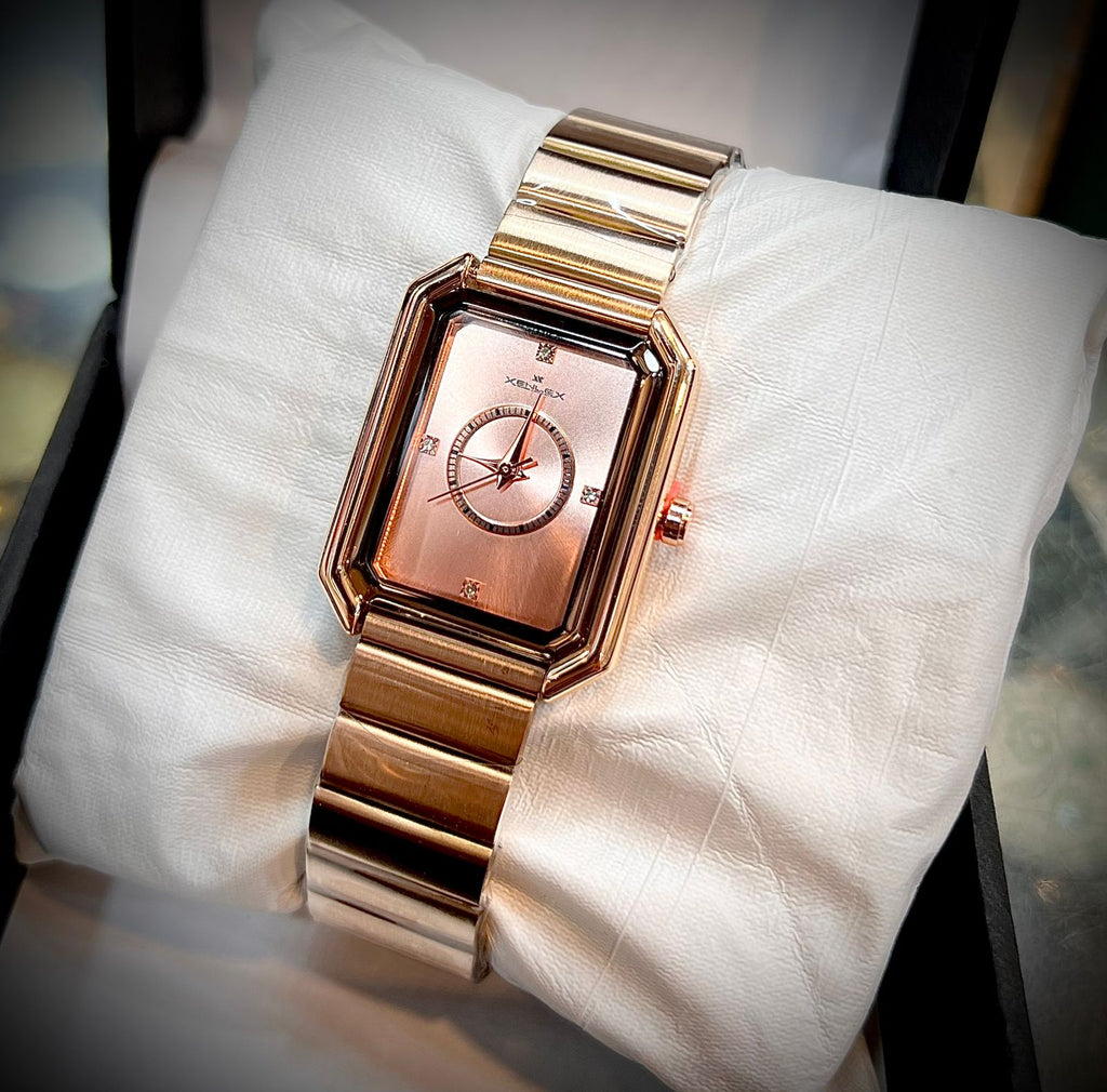 XENLEX Ladies Premium Watch – Square Shape | Stainless Steel | With Box