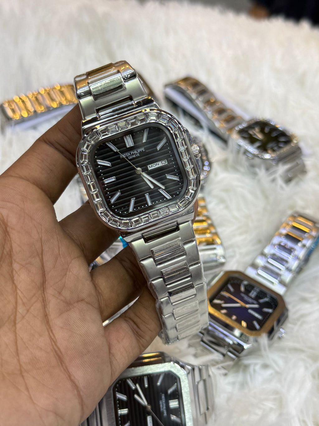 PATEK PHILIPPE – Day & Date | Radium Needles | Stone Nagina Case | Quartz Movement