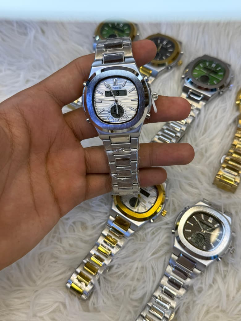 BESTWIN Double Time – PP Style | Day Date Alarm | Stopwatch | Multi Color | Quartz