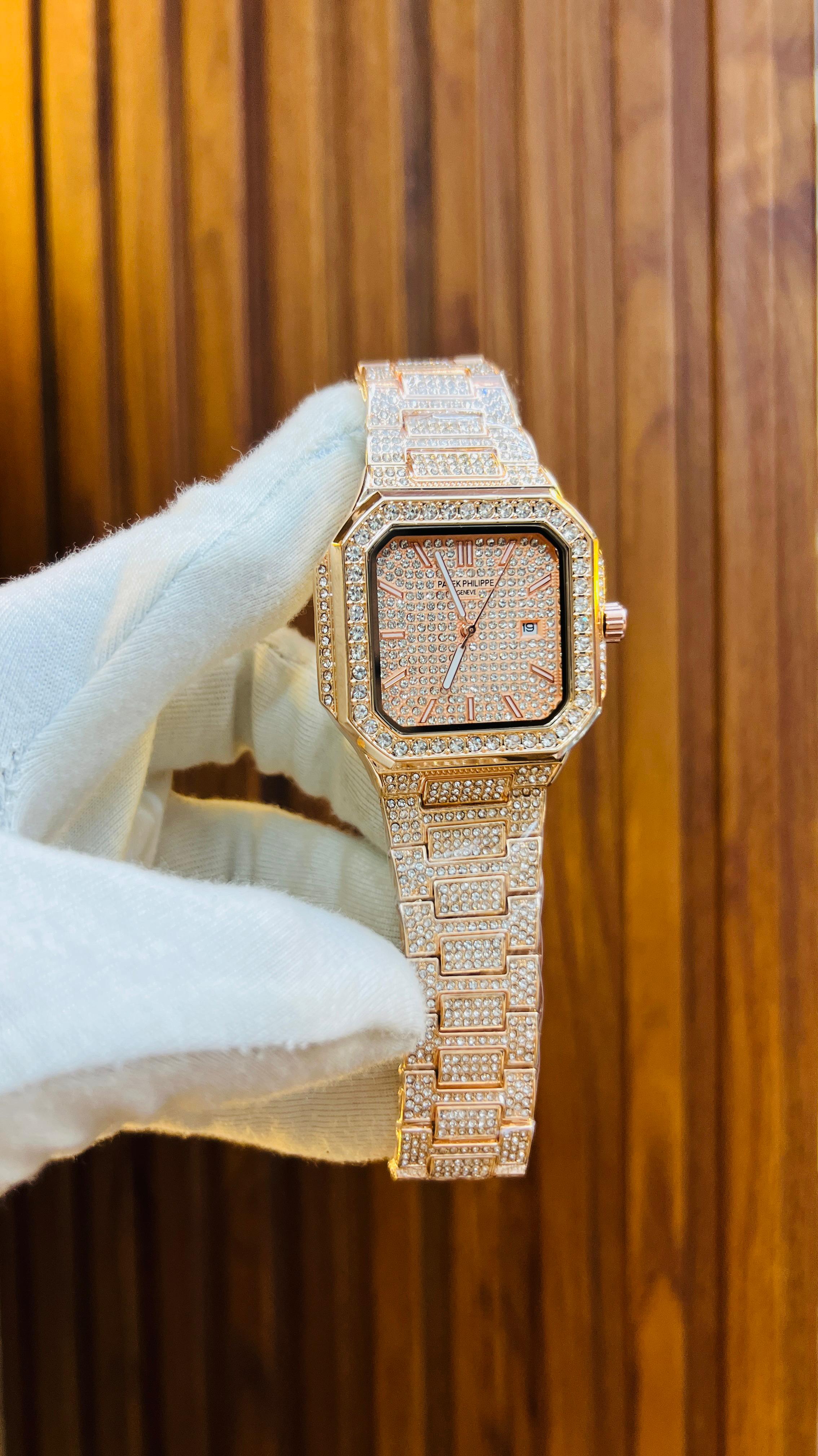 PATEK PHILIPPE Full Stone Nagina – Date | Radium Needles | 4 Colors | Quartz
