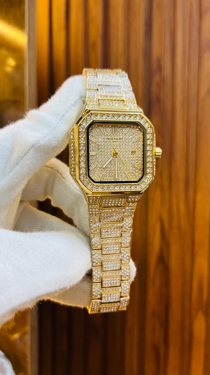 PATEK PHILIPPE Full Stone Nagina – Date | Radium Needles | 4 Colors | Quartz