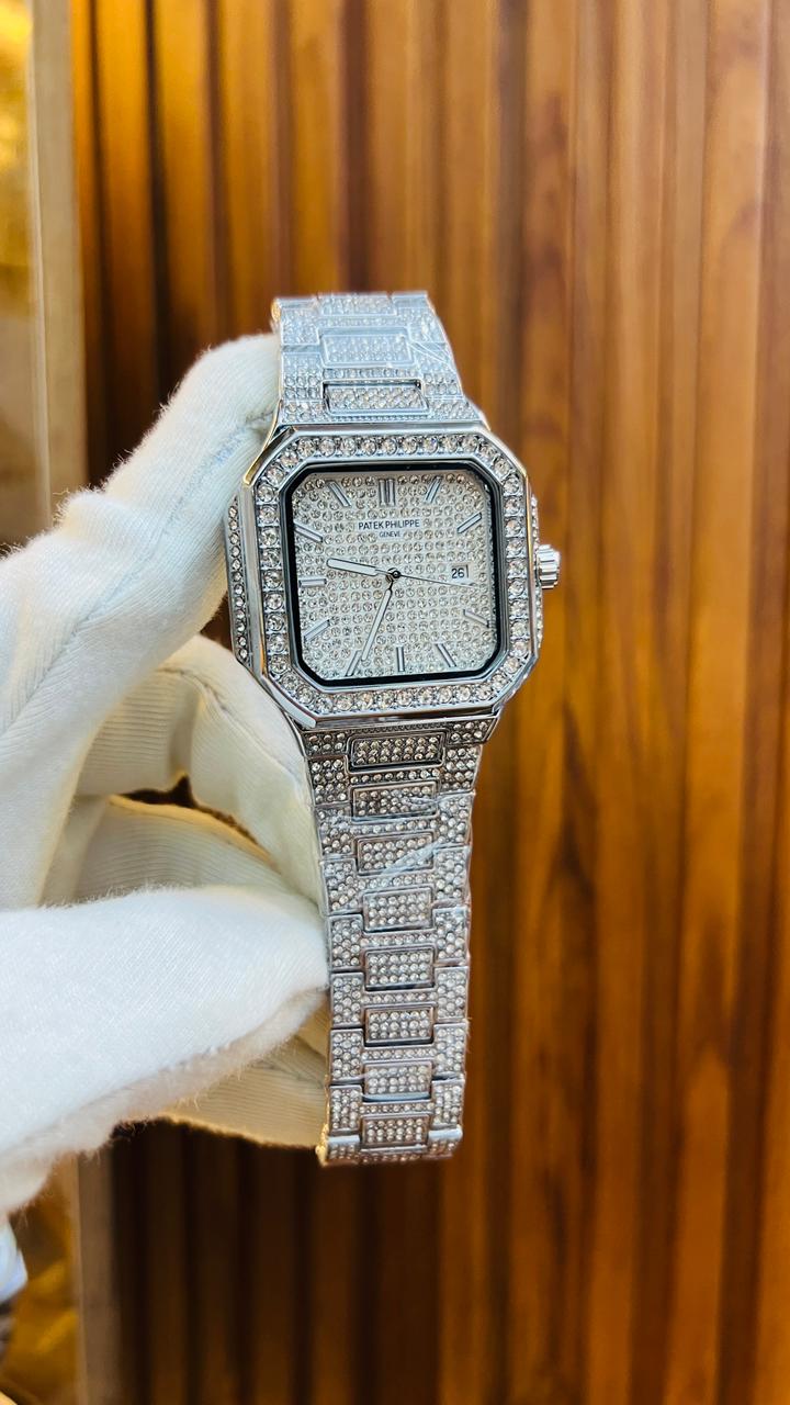 PATEK PHILIPPE Full Stone Nagina – Date | Radium Needles | 4 Colors | Quartz