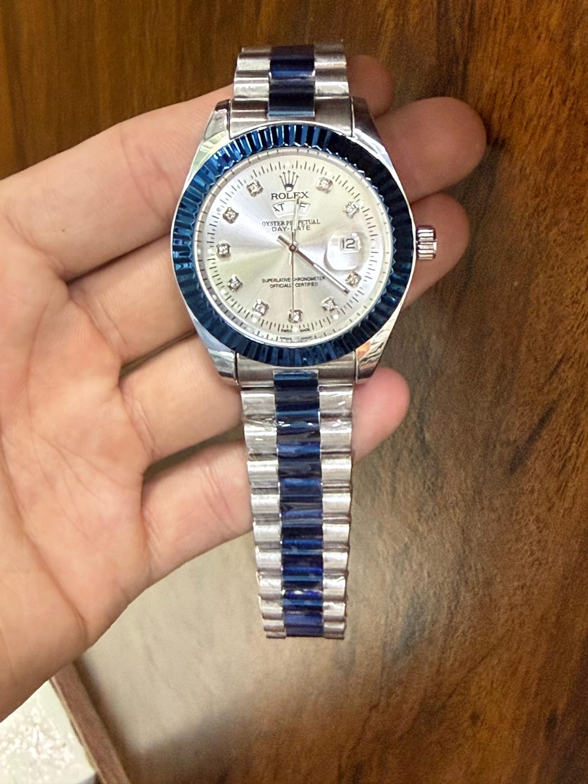 ROLEX – Day & Date | Cut Case | 12 Nagina | Taj Lock | 4 Dial Colors | Quartz