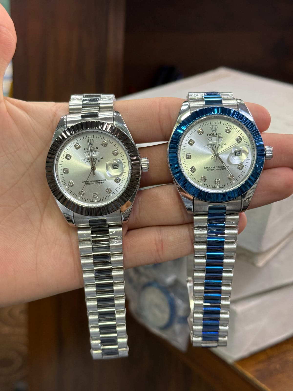ROLEX – Day & Date | Cut Case | 12 Nagina | Taj Lock | 4 Dial Colors | Quartz