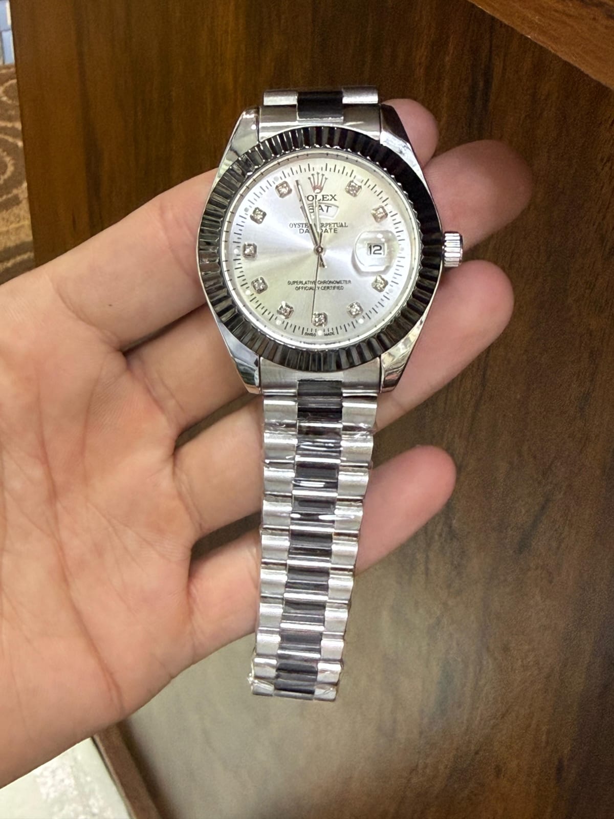 ROLEX – Day & Date | Cut Case | 12 Nagina | Taj Lock | 4 Dial Colors | Quartz