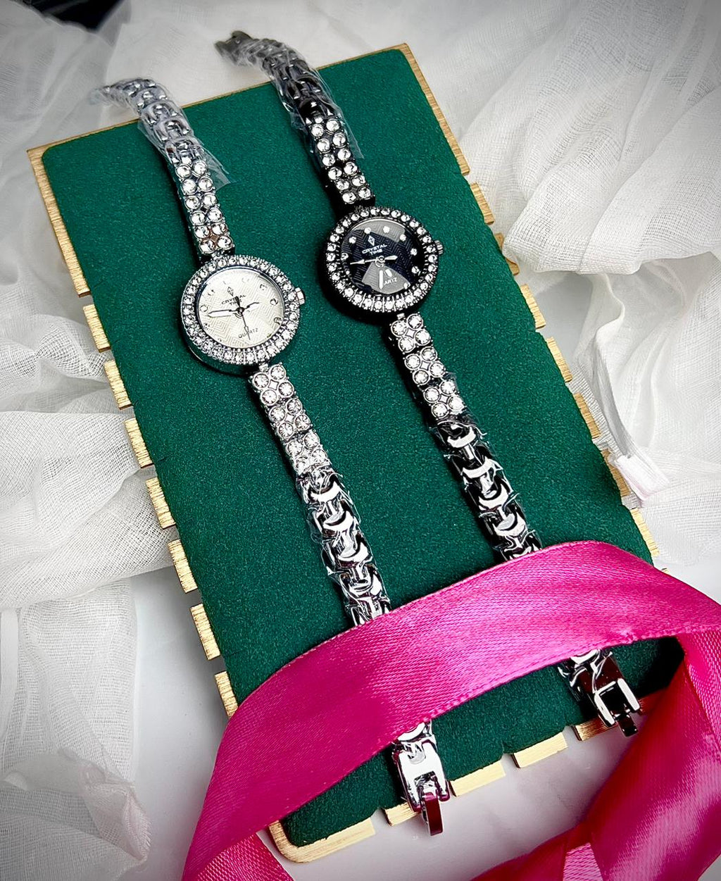 Crystal Time Ladies Fancy Wrist Watch – Silver | Golden | Rosegold | Black