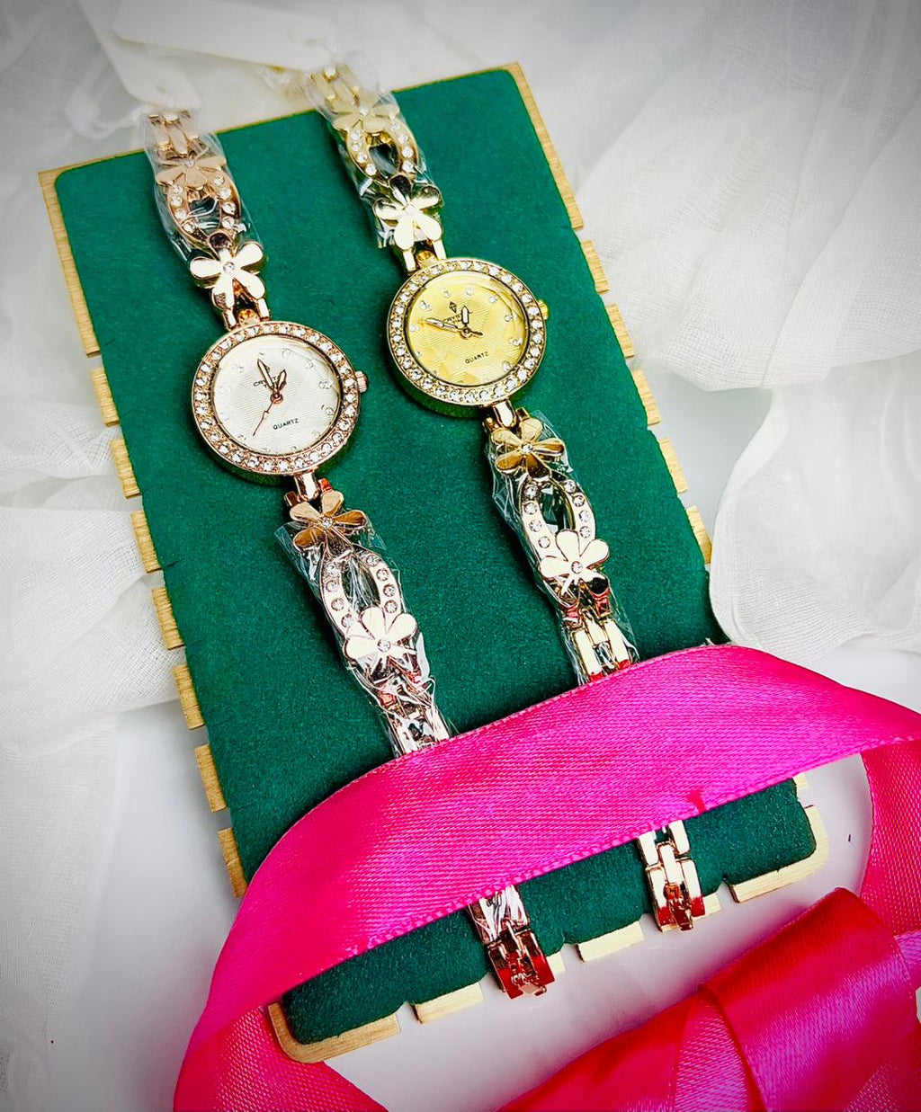 Crystal Time Ladies Fancy Wrist Watch – Silver | Golden | Rosegold | Black