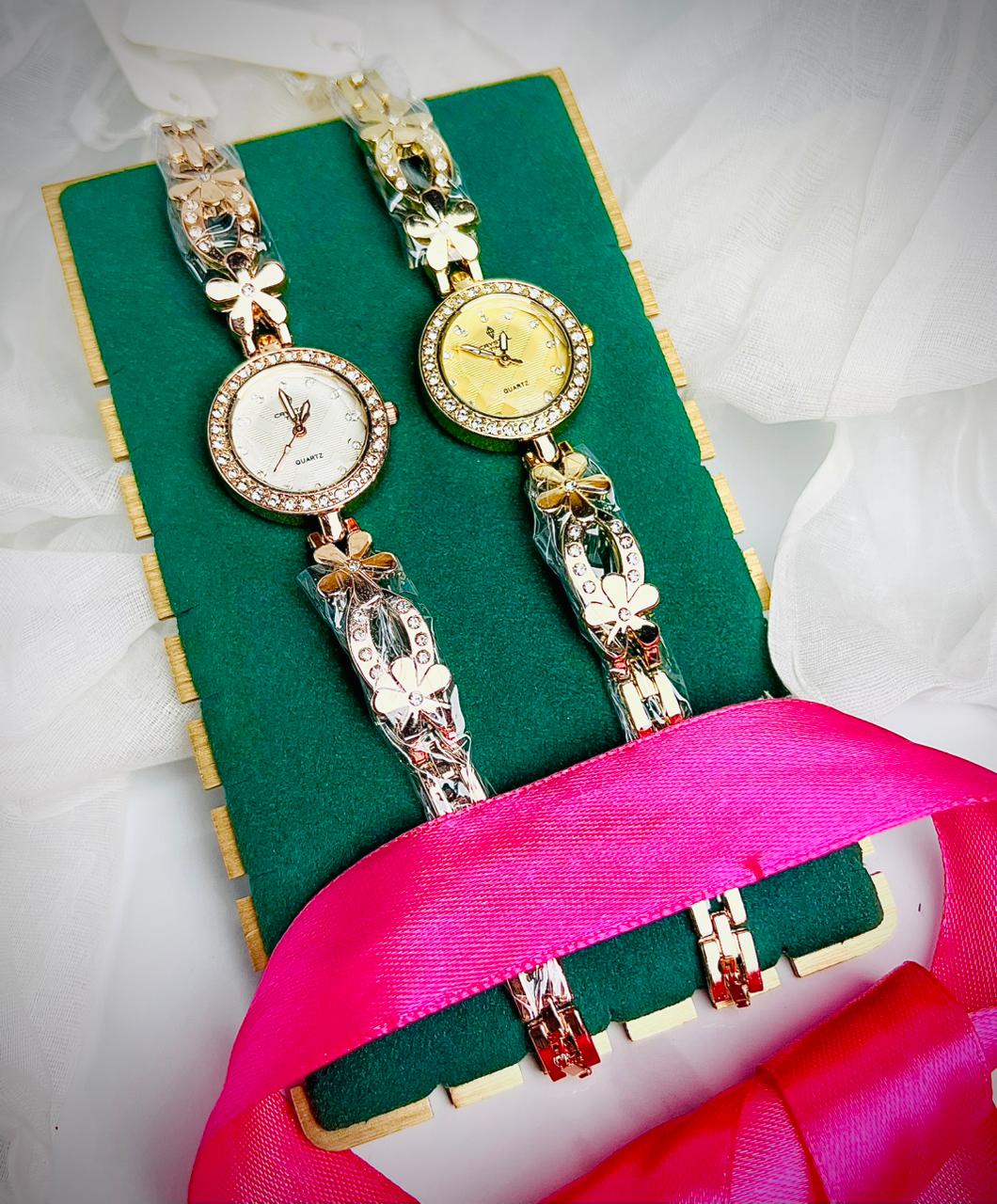 Crystal Time Ladies Fancy Wrist Watch – Silver | Golden | Rosegold | Black